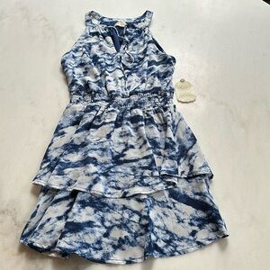 Attar’d State Blue splash dress. Small. NWT